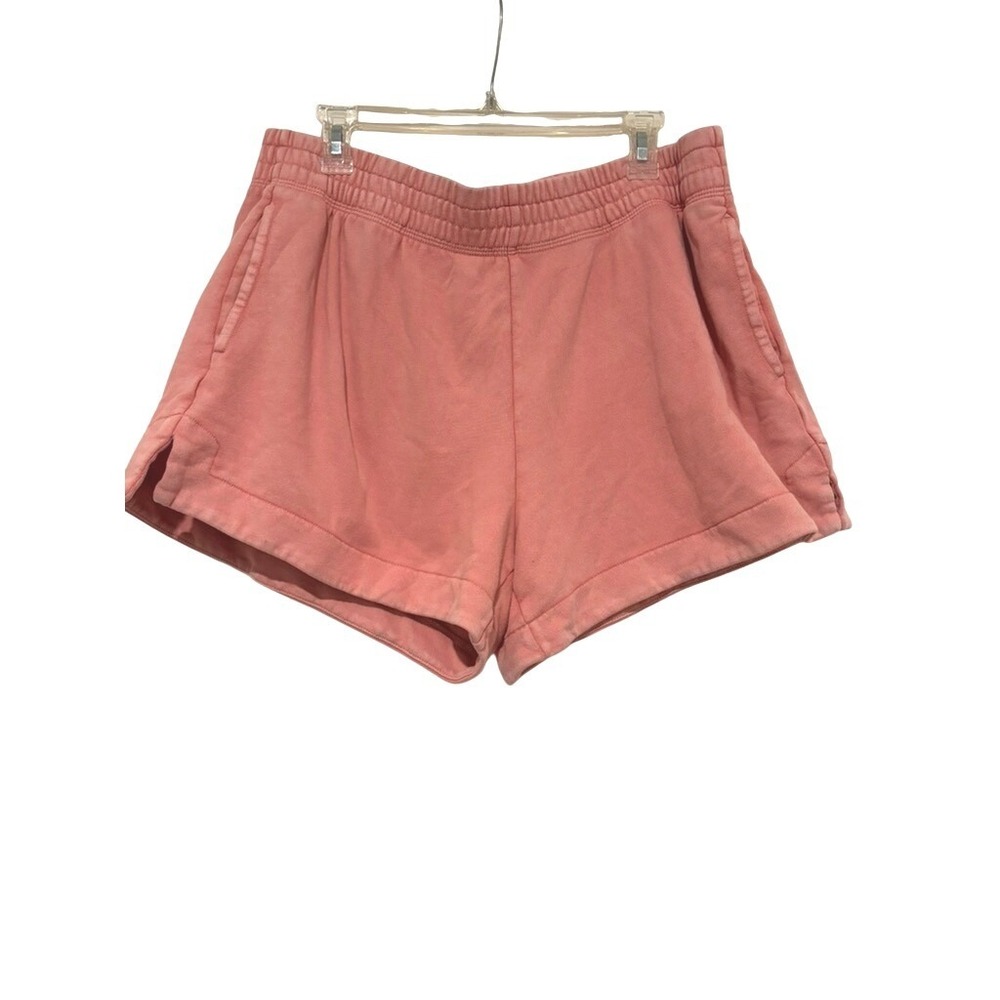 Aerie sz XL pink/peach pull on elastic waist sweat pant shorts pockets comfy L